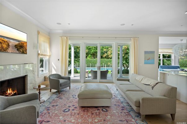 Chandelier, Fireplace, Interior, Living room, Recessed Lighting