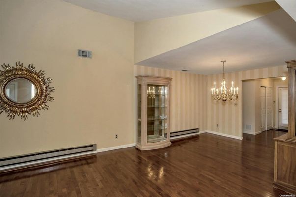 Chandelier, Empty room, Interior, Wood Texture Flooring