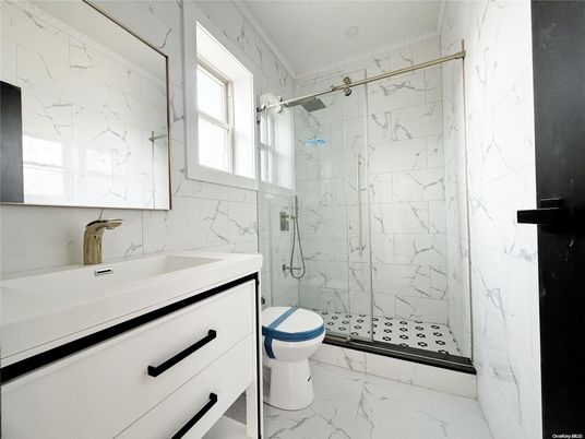 Bathroom, Glass Shower, Interior, Marble, Marble Walls