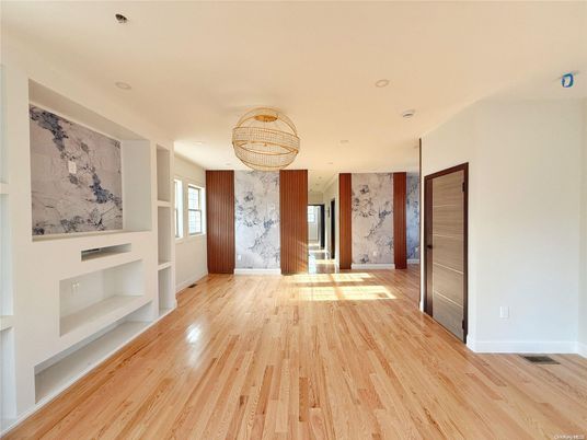 Chandelier, Interior, Recessed Lighting, Wood Texture Flooring