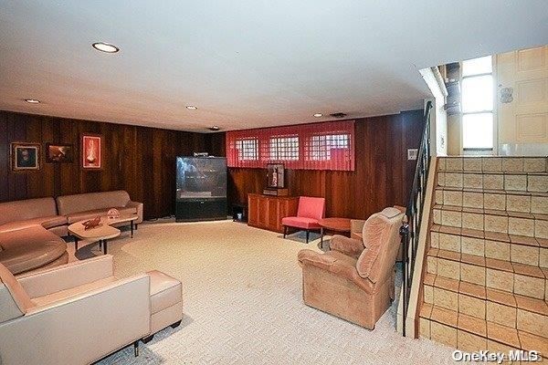 Interior, Living room, Recessed Lighting, Wooden Walls