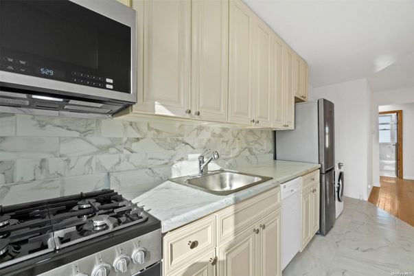 Interior, Kitchen, Marble, Marble Walls, Wood Texture Flooring