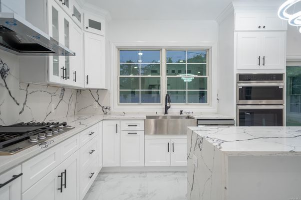 Interior, Kitchen, Marble, Marble Walls, Stainless Steel Appliances