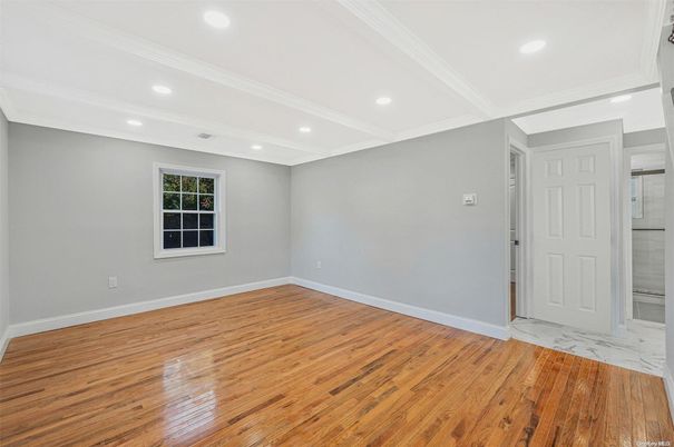 Empty room, Interior, Marble, Recessed Lighting, Wood Texture Flooring