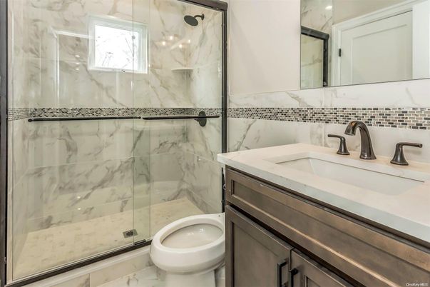Bathroom, Glass Shower, Interior, Marble Walls