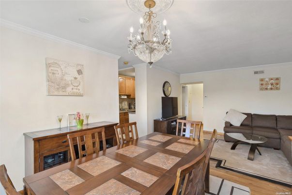Chandelier, Dining room, Interior, Wood Texture Flooring