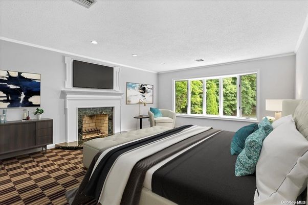 Bedroom, Fireplace, Interior, Recessed Lighting