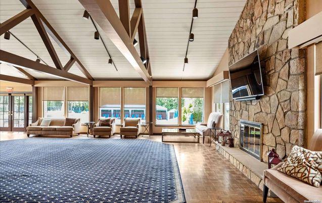 Fireplace, Interior, Living room, Stone Walls, Sun Room, Wood Texture Flooring