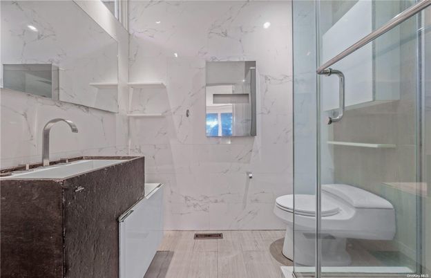 Bathroom, Glass Shower, Interior, Marble Walls