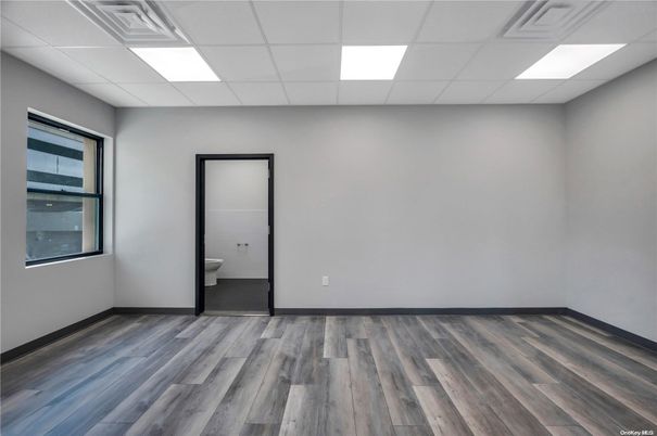 Bathroom, Empty room, Interior, Recessed Lighting, Wood Texture Flooring