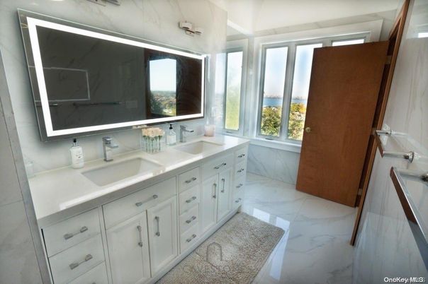 Bathroom, Dual Sink Vanities, Interior, Marble, Marble Walls