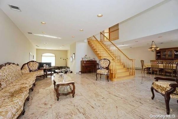 Chandelier, Dining room, Interior, Living room, Recessed Lighting
