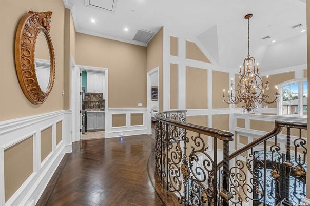 Chandelier, Interior, Recessed Lighting, Wood Texture Flooring