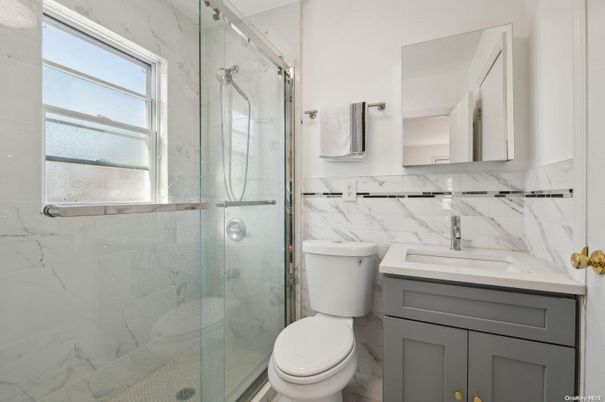 Bathroom, Glass Shower, Interior, Marble Walls