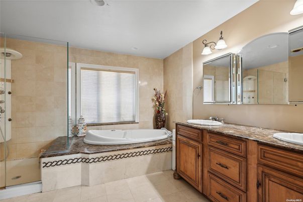 Bathroom, Dual Sink Vanities, Glass Shower, Interior