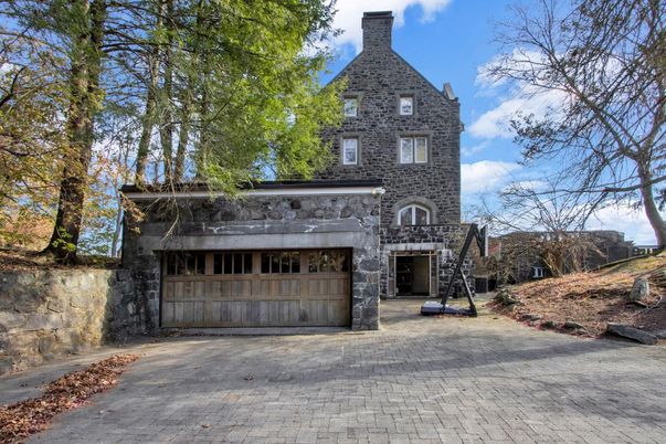 Attached, Exterior, Facade, Brick Facade, Tudor Revival