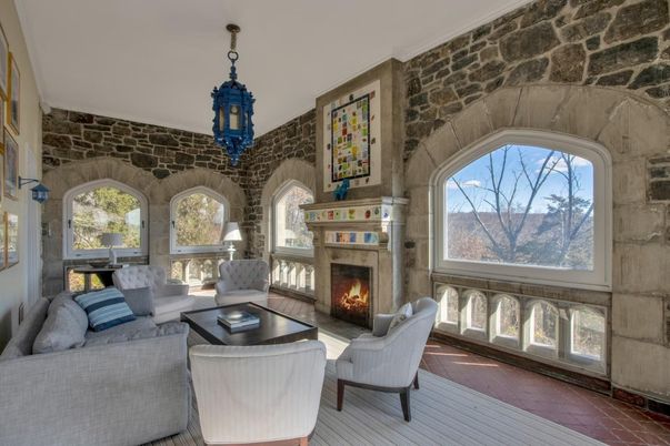 Fireplace, Interior, Living room, Stone Walls