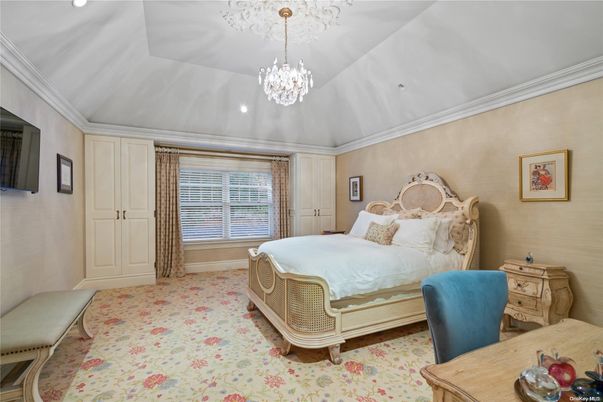 Bedroom, Chandelier, Interior, Recessed Lighting