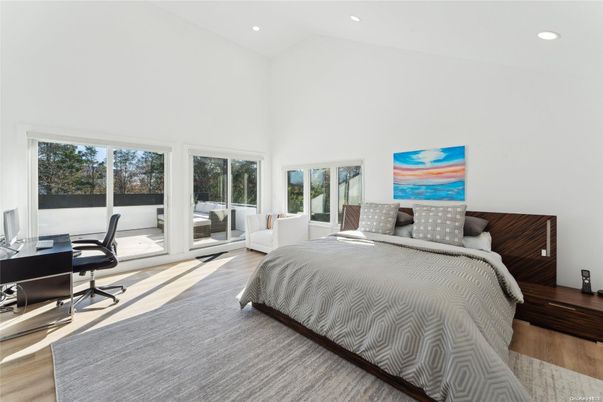 Bedroom, Home Office, Interior, Recessed Lighting, Wood Texture Flooring