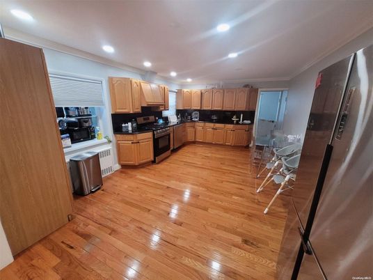 Dining room, Interior, Kitchen, Recessed Lighting, Wood Texture Flooring
