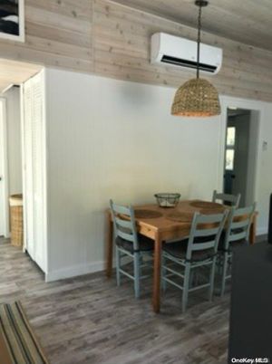 Dining room, Interior, Pendant Lights, Wooden Ceilings, Wood Texture Flooring, Wooden Walls
