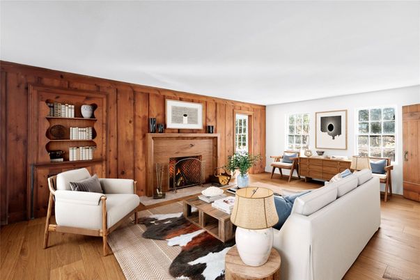 Fireplace, Interior, Living room, Wood Texture Flooring, Wooden Walls
