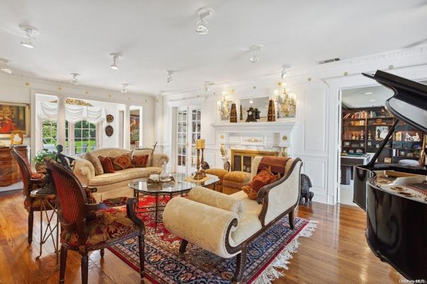 Chandelier, Fireplace, Interior, Living room, Wood Texture Flooring
