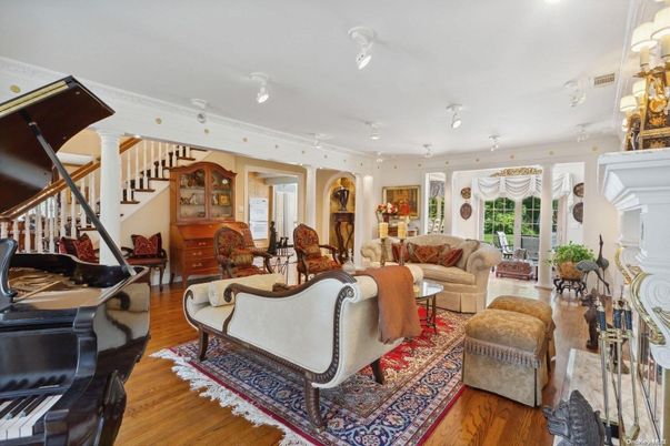 Fireplace, Interior, Living room, Piano, Wood Texture Flooring