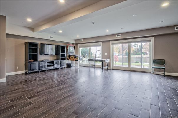 Game Room, Interior, Recessed Lighting, Wood Texture Flooring