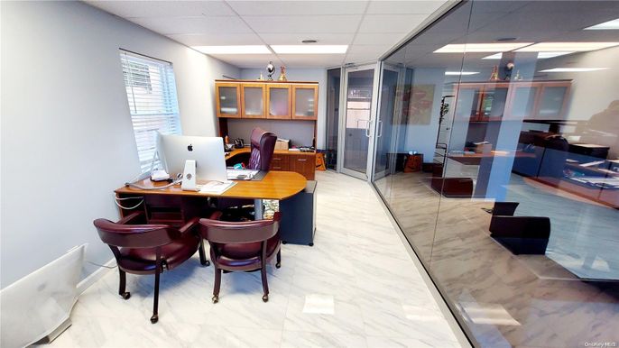 Home Office, Interior, Marble, Pendant Lights, Recessed Lighting