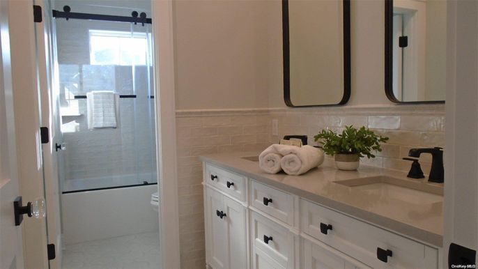 Bathroom, Dual Sink Vanities, Glass Shower, Interior