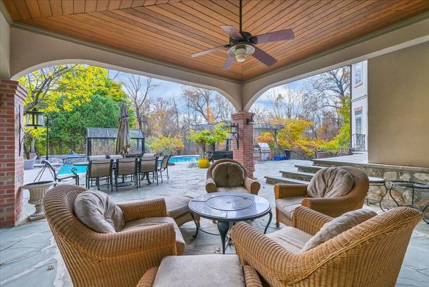 Exterior, Fireplace, Pool