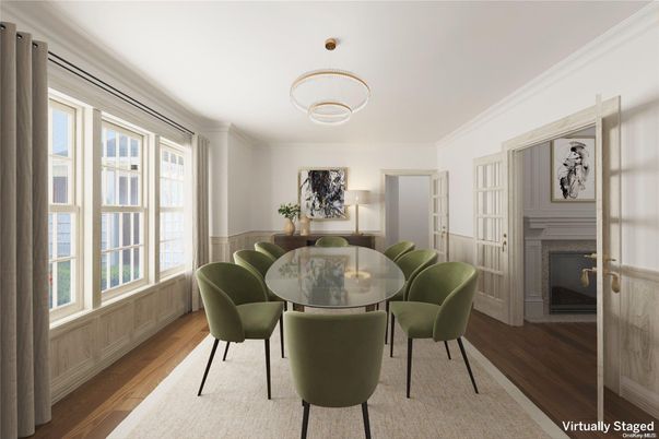 Chandelier, Dining room, Fireplace, Interior, Wood Texture Flooring