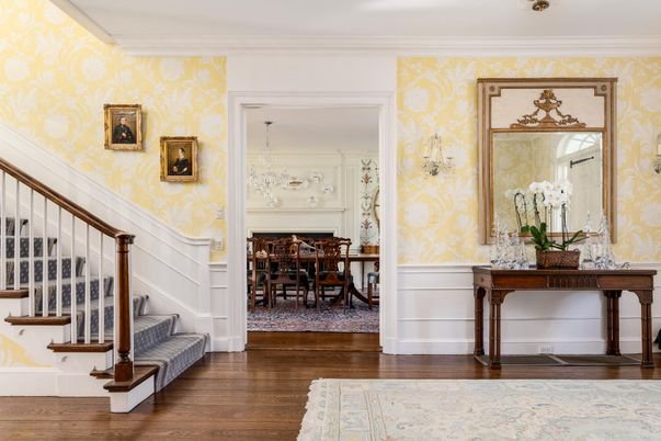 Chandelier, Dining room, Interior, Wood Texture Flooring