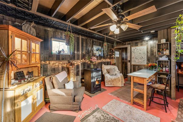 Fireplace, Interior, Wooden Walls