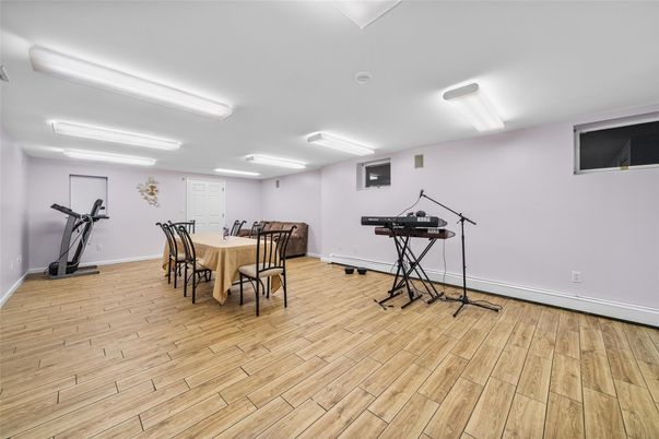 Dining room, Fitness Equipment, Interior, Wood Texture Flooring