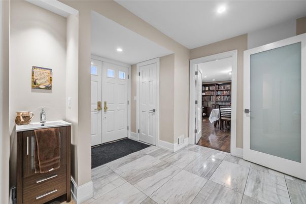 Interior, Marble, Recessed Lighting, Wood Texture Flooring