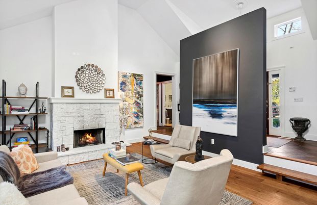 Fireplace, Interior, Living room, Wood Texture Flooring