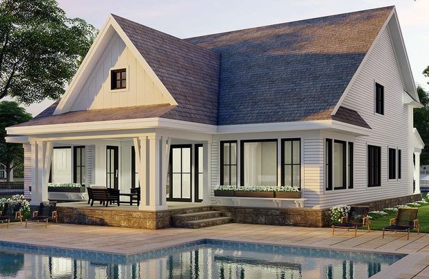 Exterior, Facade, Pool, Farmhouse
