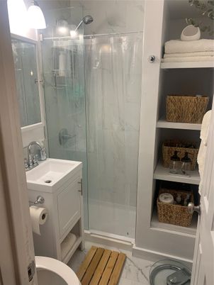 Bathroom, Glass Shower, Interior, Marble, Marble Walls