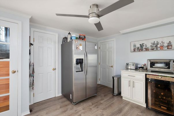 Interior, Kitchen, Stainless Steel Appliances, Wood Texture Flooring