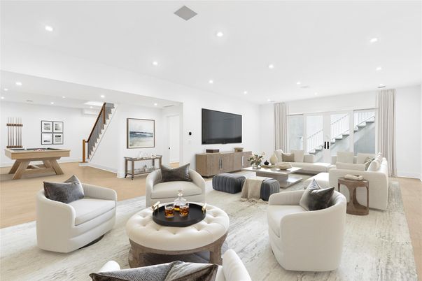Billiard Table, Game Room, Interior, Living room, Recessed Lighting, Wood Texture Flooring