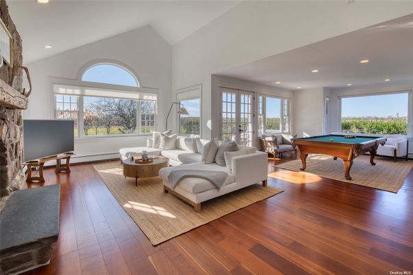 Billiard Table, Game Room, Interior, Living room, Recessed Lighting, Wood Texture Flooring
