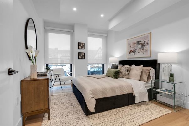 Bedroom, Home Office, Interior, Recessed Lighting, Wood Texture Flooring