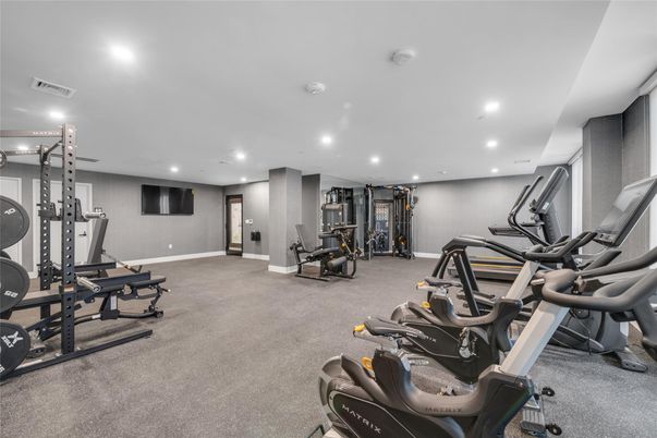Fitness Equipment, Gym, Interior, Recessed Lighting