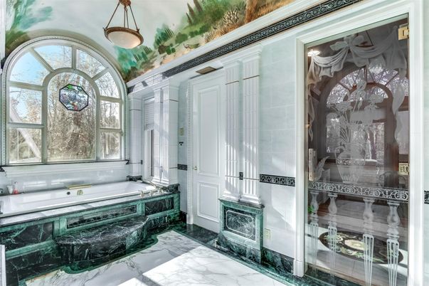 Bathroom, Interior, Marble, Pendant Lights