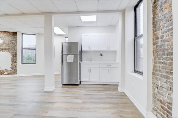 Interior, Kitchen, Stone Walls, Wood Texture Flooring
