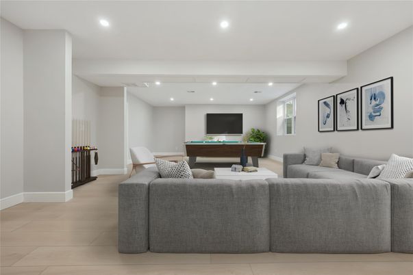Billiard Table, Game Room, Interior, Living room, Recessed Lighting