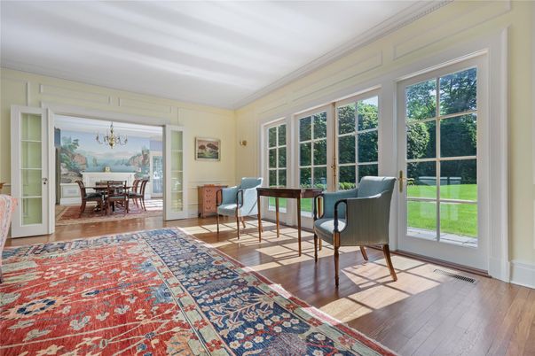 Chandelier, Dining room, Interior, Wood Texture Flooring