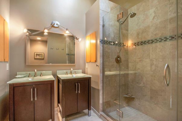 Bathroom, Dual Sink Vanities, Glass Shower, Interior